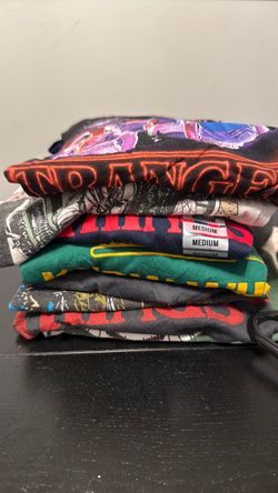 Lot of 8 Stranger Things Tshirts, tank top, sizes medium to xl used
