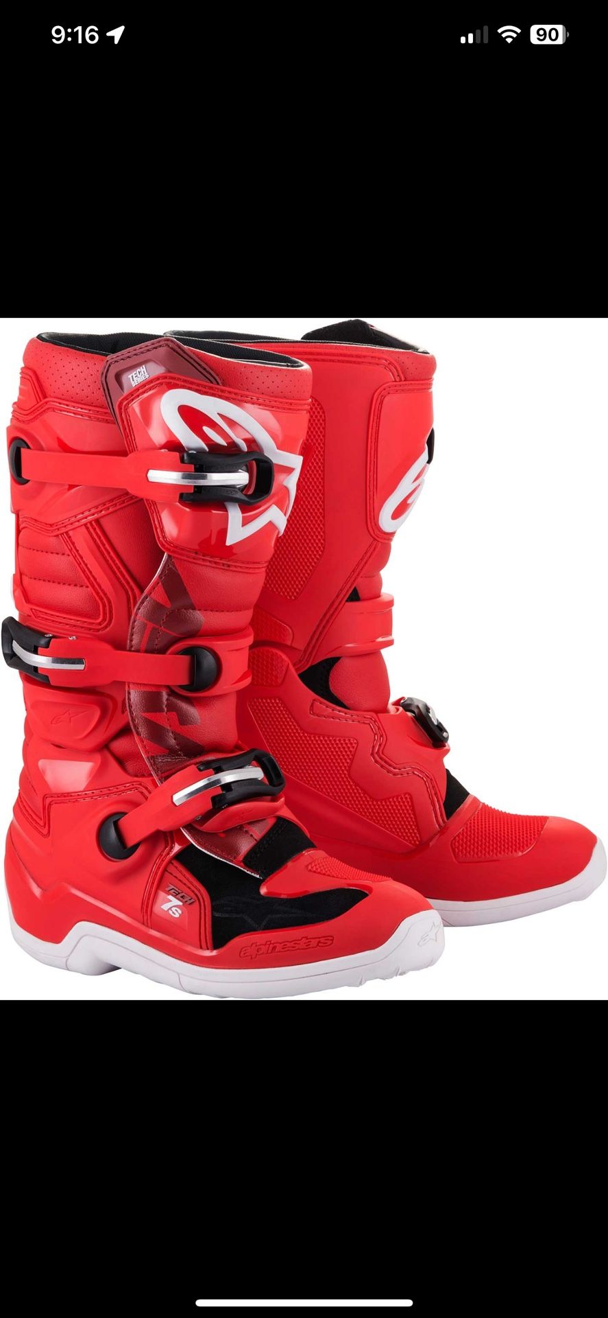 Alpinestar Kids Youth Tech 7s Riding Boots Size ATV Motorcycle