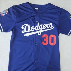 LA Dodgers Jersey Mens (Rare Small) Blue Dave Roberts SGA  60th Anniversary 