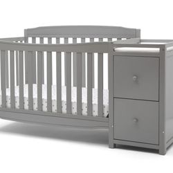 New Delta Children Mason 6-in-1 Convertible Crib and Changer, Gray