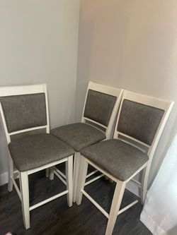 Bar stools set of 3 dark grey