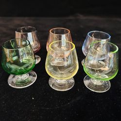 Mid Century Brandy Mini Snifters (Multi-Colored) 