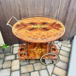 Service Cart With Inlay Mosaic 