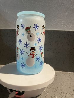 Vaso de navidad de 16 0nzas de vidrio 