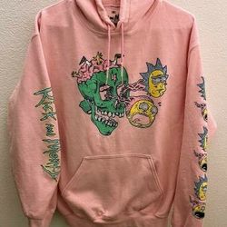Rick and Morty Pink pullover Skull matter
