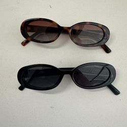 (2) VANLINKER Polarized Retro Oval Sunglasses Black And Tortoise Shell