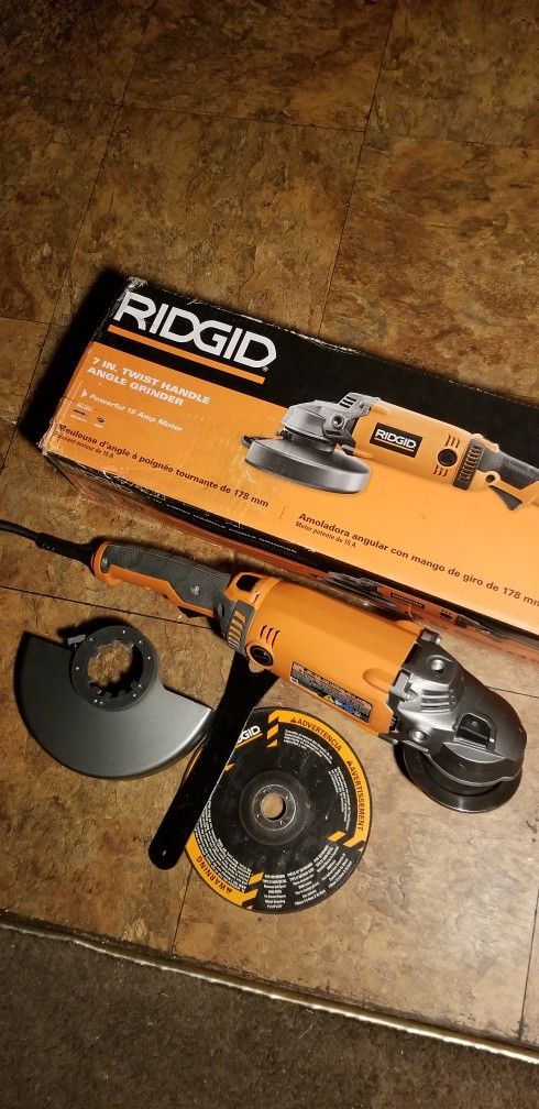 RIDGID 7IN HEAVY DUTY ANGLE GRINDER (NEW)