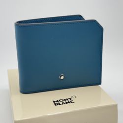 MONTBLANC SELECTION OTTANIO / BLUE SOFT LEATHER 6CC WALLET NEW 100% GENUINE $500