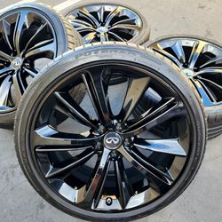 20” Infiniti Q60 Gloss black OEM wheels and tires