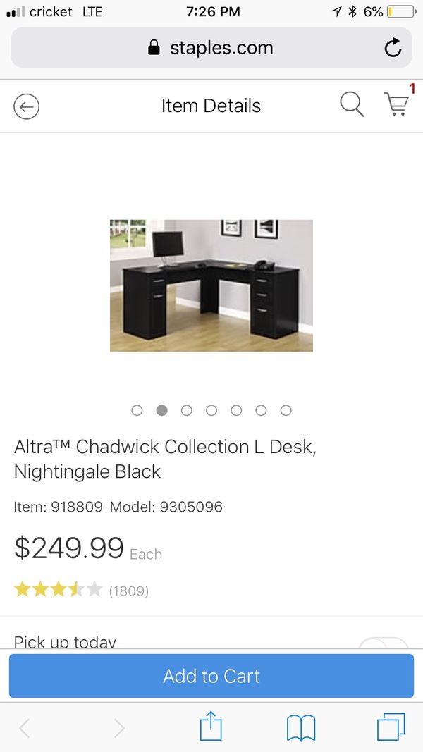 Altra Chadwick Collection L Desk Nightingale Black For In Las 125sold