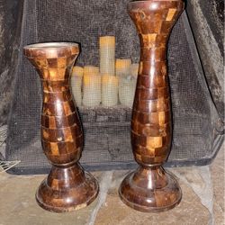 Vintage/ Julia Knight- Coconut Shell Candle Holders Set Of 2