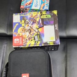 Nintendo Switch OLED Splatoon Edition With Games And Extra Joycons