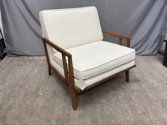 CB2 Director White Boucle Accent Chair by Paul Mccobb