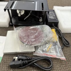 Mini Table Saw, Upgraded Version with 0-90° Angle, Sliding Polisher for Woodworking,