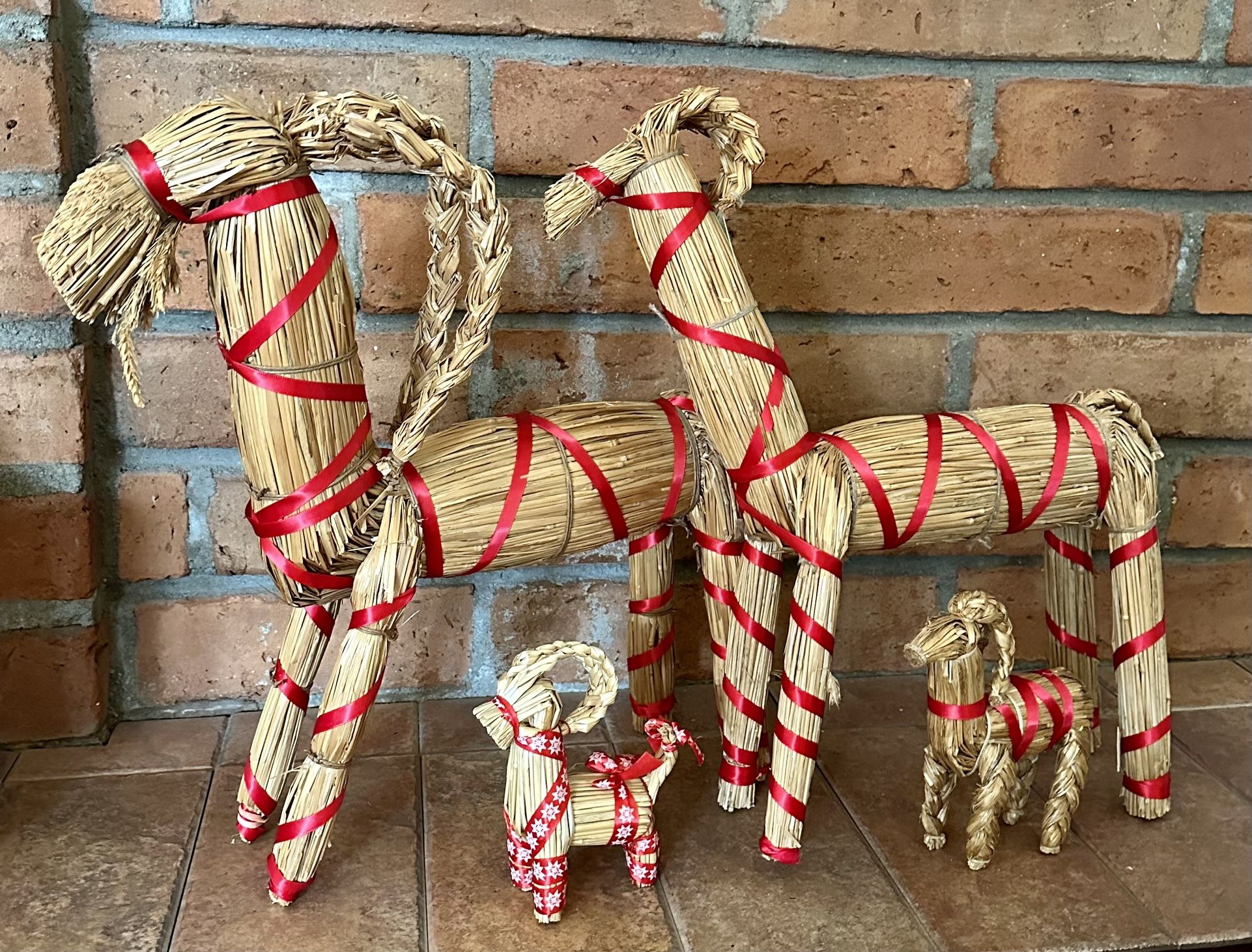 Straw Christmas Goats Swedish Tradition