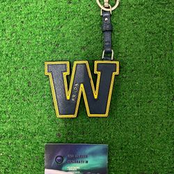 Prada W Letterman saffiano keychain