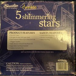 5 Shimmering Stars
8ft long outdoor lights