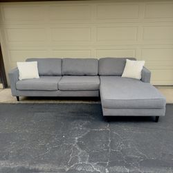 Gray Living Spaces Sectional Couch Sofa