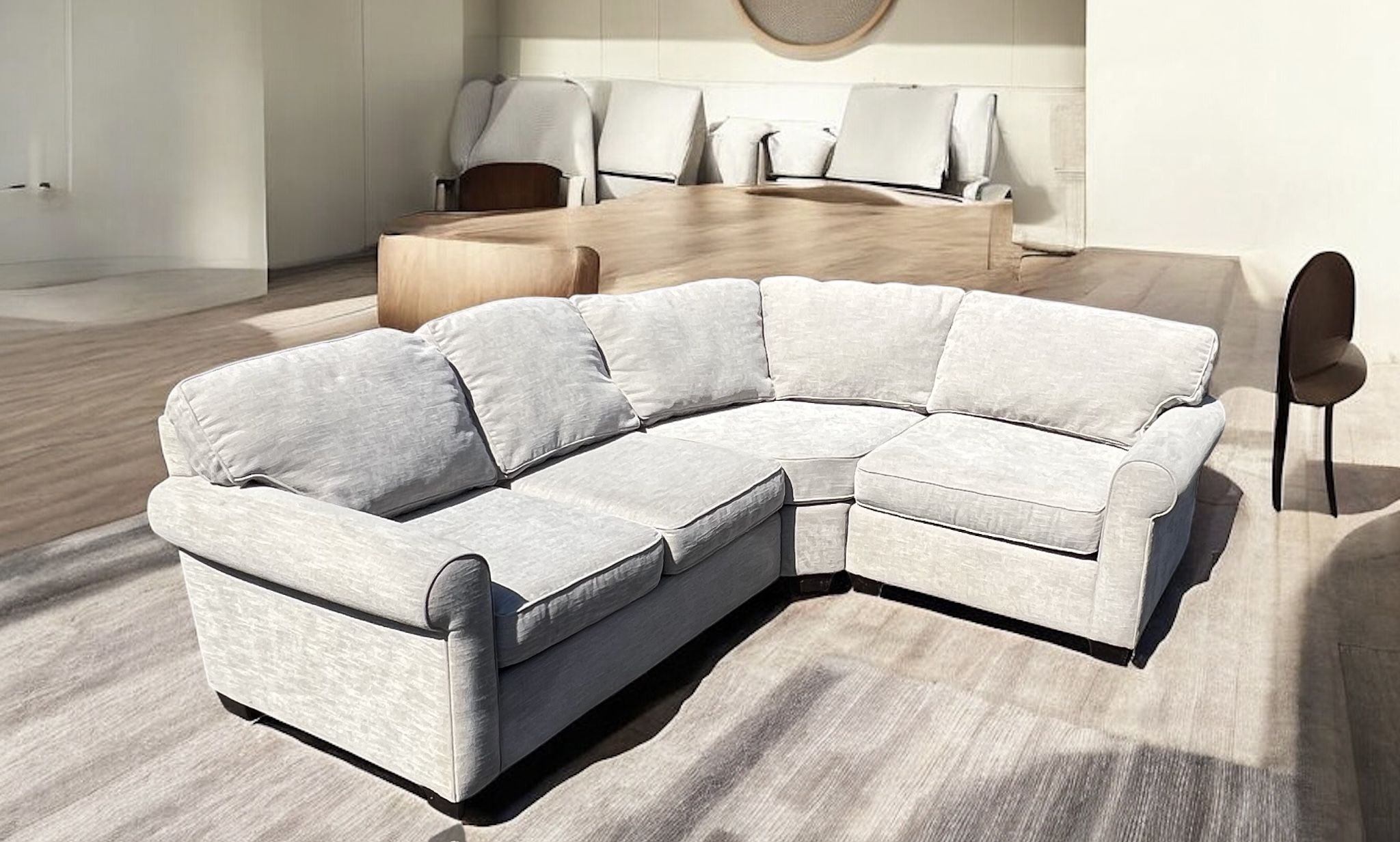 Sectional couch Gray Pottery Barn 8.5 x 7 ft. We deliver