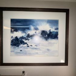 Ocean Painting Wood Frame 
