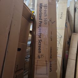 VIVOHOME Motorized Projector Screen with Remote, 16:9 100 Inch Auto Electric Projection Screen, HD 4K Movie Screen for Home Theater, Cinema, Office (8