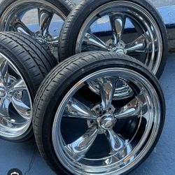 American Racing Vn 615 Chrome Staggered 20x8 - 20x10 With 245/35/20 - 275/30/20 Tires (4) We Finance