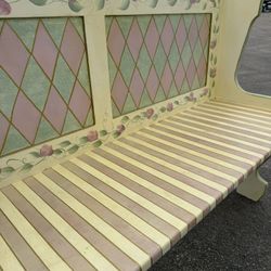Hand Painted Wooden Bench 