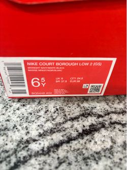 Nike Court, Burrow low 6 1/2 youth 8 women’s brand new in the box