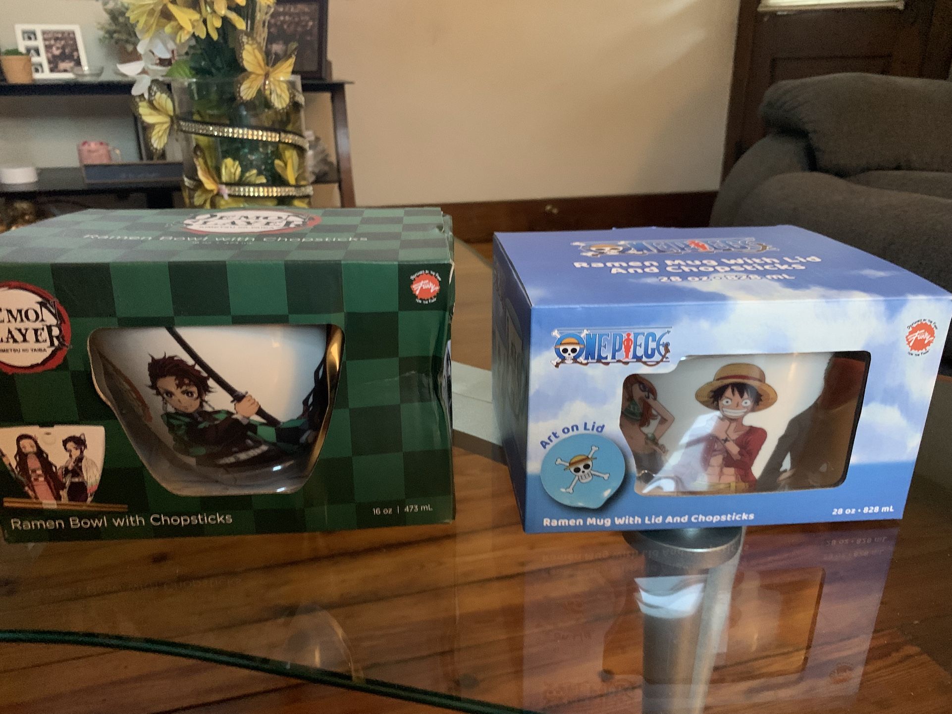 Demon Slayer And One Piece Soup Bowls 