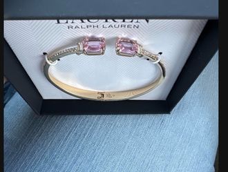 Lauren Ralph Lauren gold -Tone Pink Stone Bangle Bracelet