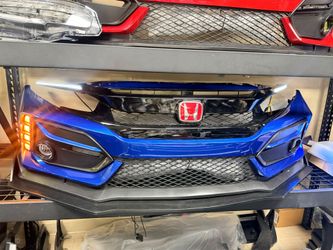 2016-2021 Honda Civic Type R STYLE Front Bumper 
2dr. 4dr painted AEGEAN BLUE MET CODE# *B593M*
Regular sedan 
Hathacback 
Coupe 
(‼️Won’t fit Real Ty