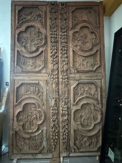 Antique wooden decorative doors 77”x128”