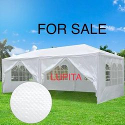 10x20 White Gazebo Wedding Party Tent  Canopy  With 4 Windows & 2 Sidewalls -6 (FOR SALE) Carpa