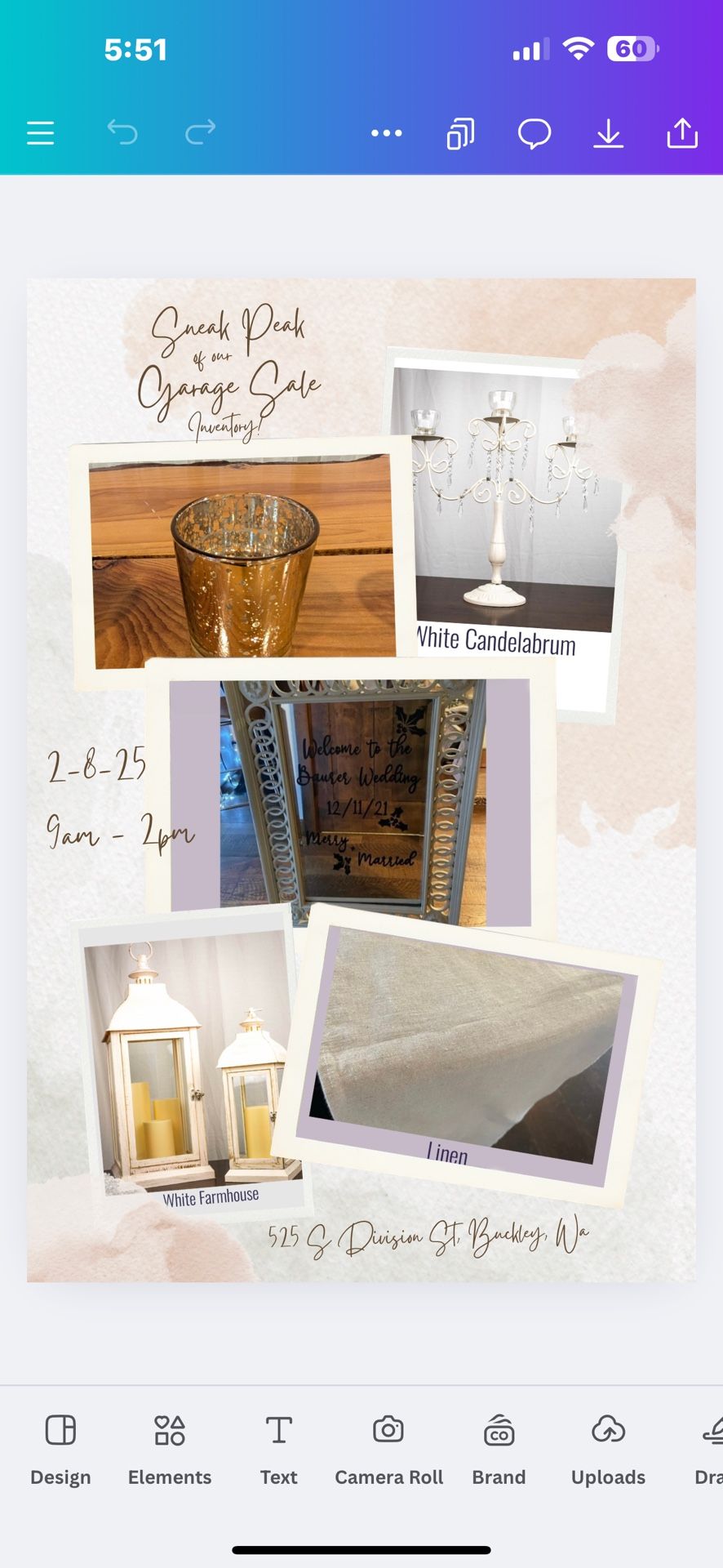 Asst Wedding Decorations For Sale Buckley, wa
