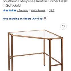 Brass/Gold Corner Desk