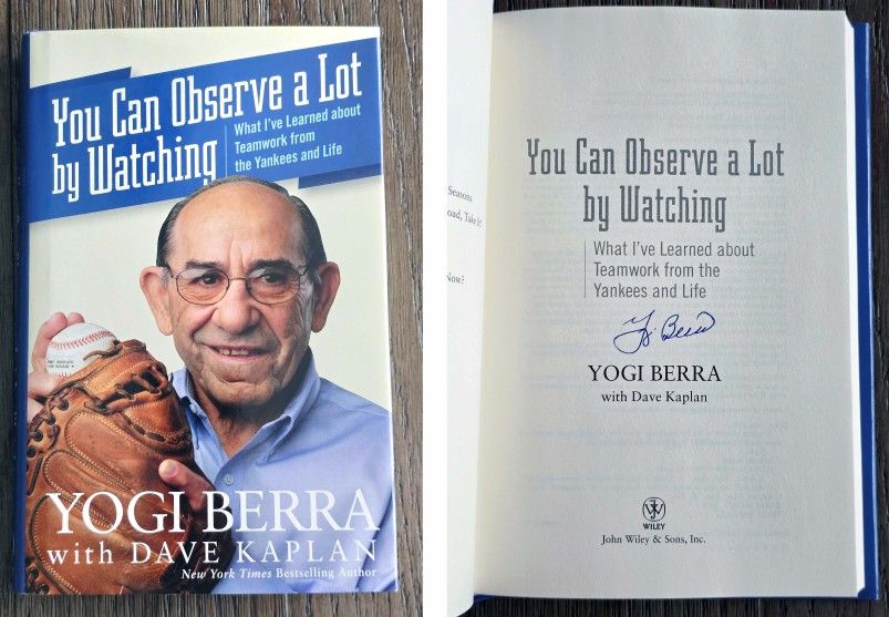 YOGI BERRA Signed Book You Can Observe a Lot by Watching 2008 First Edition HC