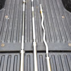 NEW  OLYMPIC  BARS  :  7 FOOT =$85 /  5 FOOT  = $65  /  CURL  BAR  =  $55
     •  OLYMPIC  :   45LB.  / 35 LB.  /  25LB.  /  10LB.  /  5 LB.  PLATES A