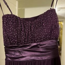 Purple/Burgundy Beaded Bust w/satin Straps (Short Dress)