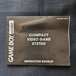 Game Boy Pocket Instruction Manual Only