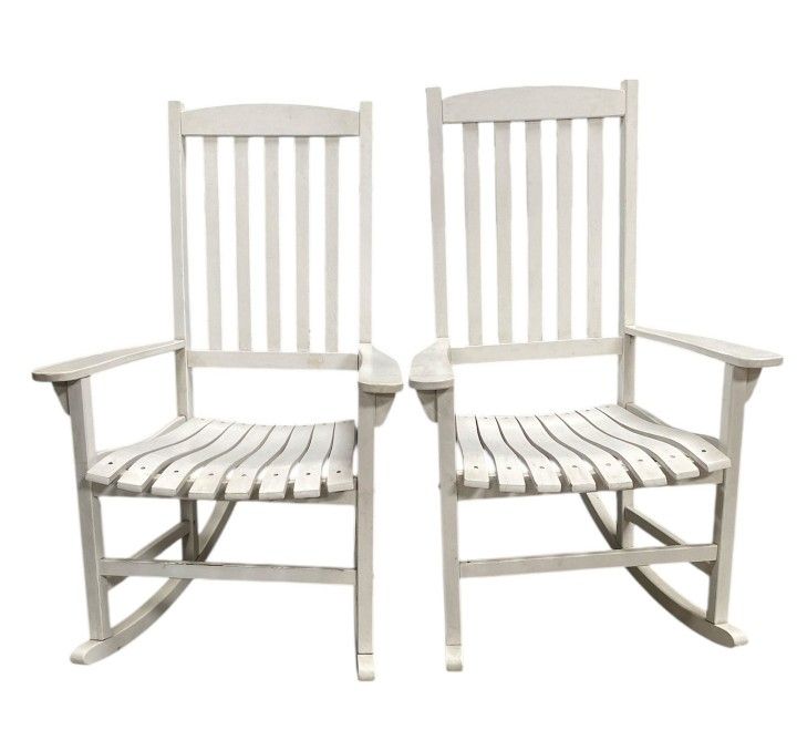White Wooden Rocking Chairs (2 Available)