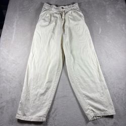 Big Bud Press Trousers Women’s M Cream Pleated High Waist Made LA Elastic #1949