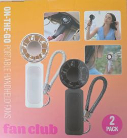 PORTABLE RECHARGEABLE FANS 2 PACK