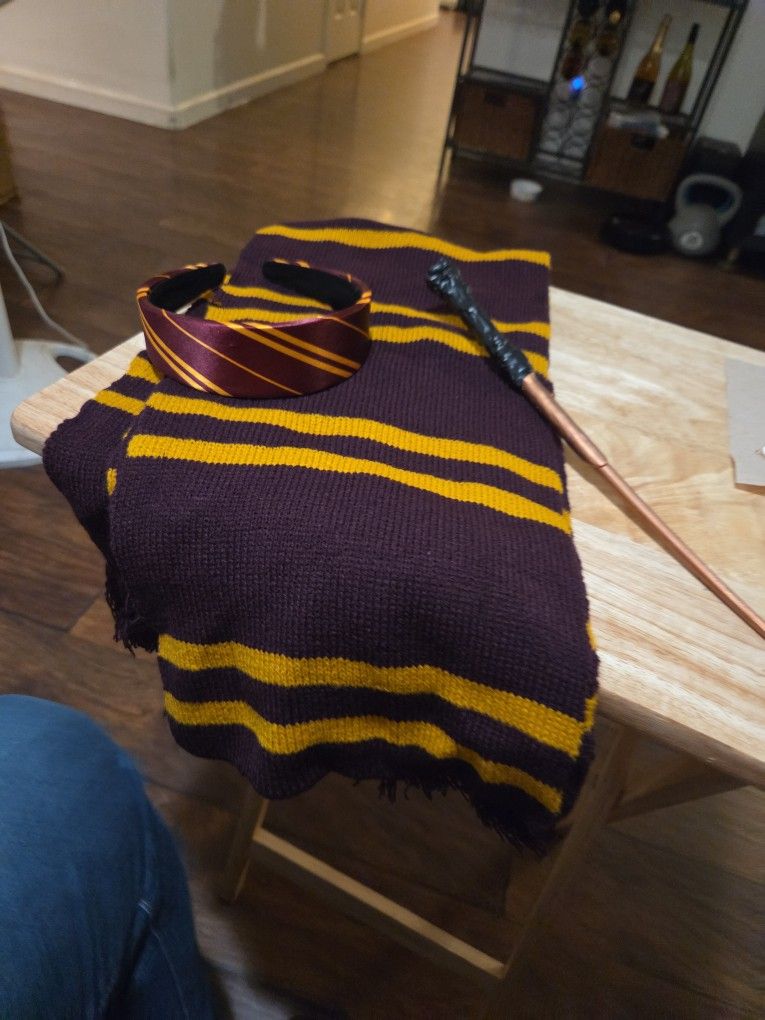 New Harry Potter Scarf Wand And Headband
