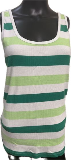 Old Navy, tank top, XL, green stripes￼