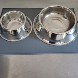 Stainless Steel Large Dog Bowls With Mat