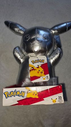 Pikachu 25th anniversary silver plushie