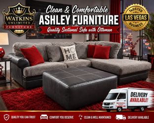 🛋️ Ashley Sectional Sofa with Ottoman 🛋️