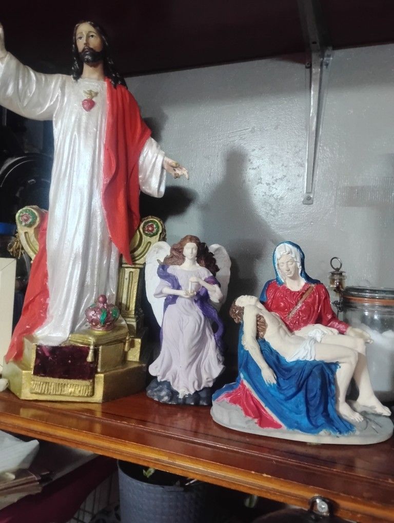 Catholic Statues Of Mary  and Jeuess