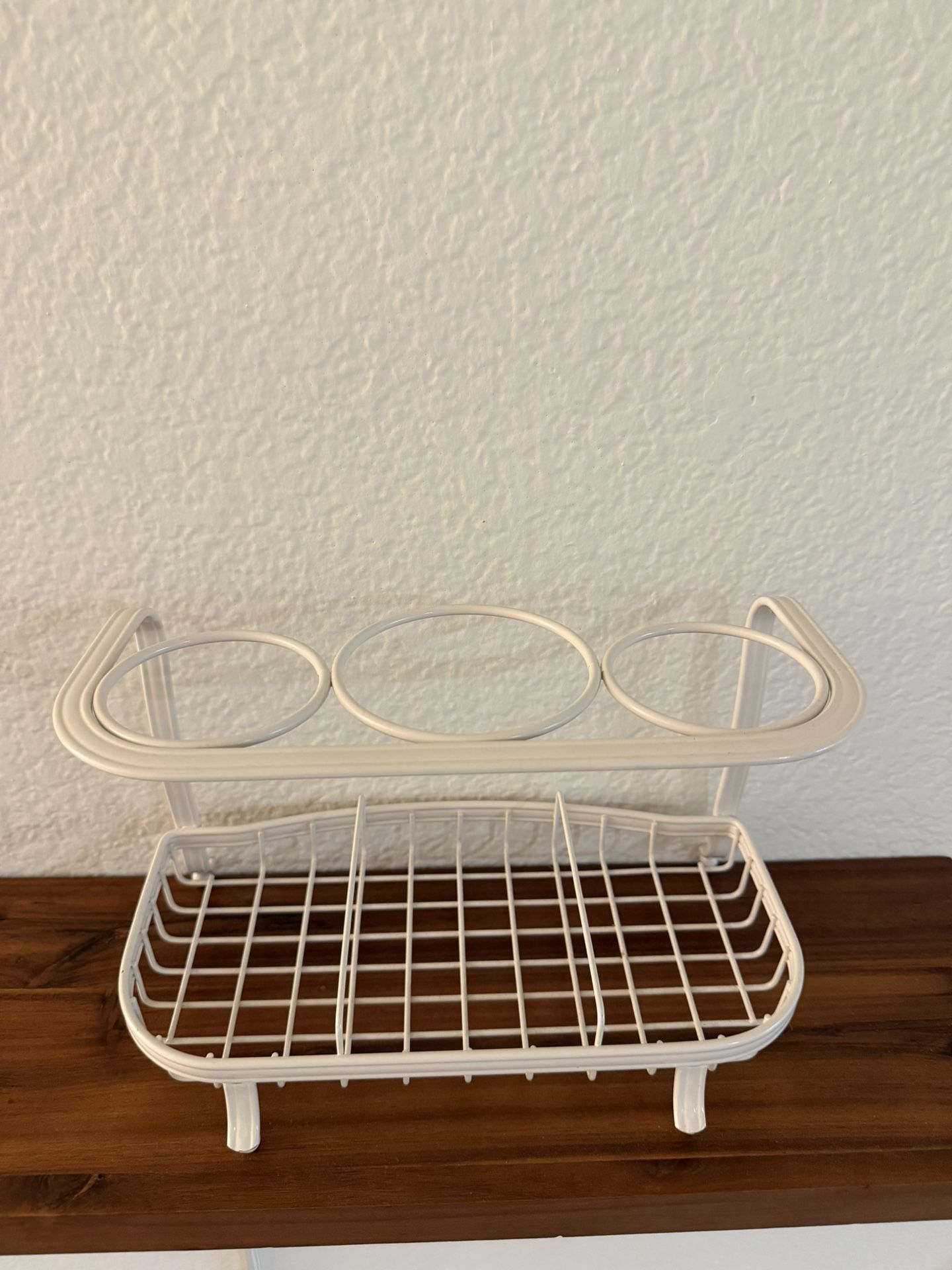 mDesign Metal Bath Countertop Hair Care & Styling Tool Organizer Holder - Cream