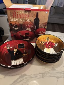 Seven piece bistro serving set